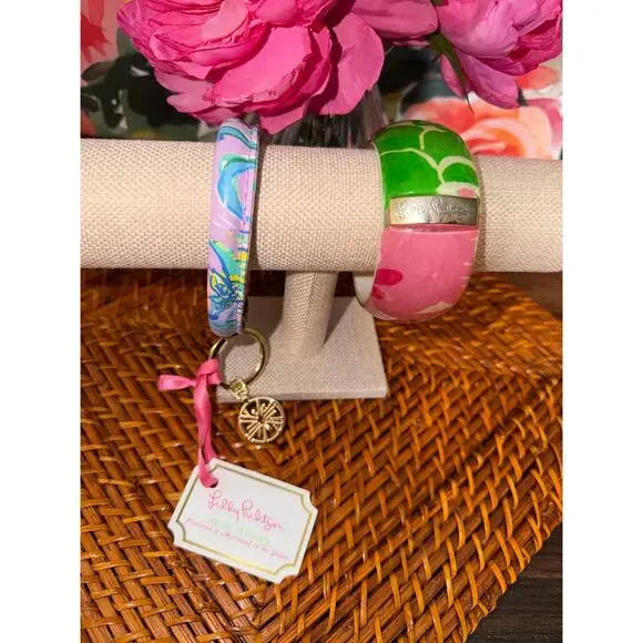 Lilly Pulitzer Bracelet & Round Keychain Lot – Bangle + NWT Keychain - Picture 2 of 10